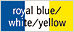 royal blue/white/yellow