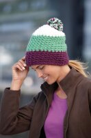 3-farbige Häkelmütze mit Pompon Daiber | MB 7940