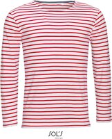 Herren T-Shirt langarm gestreift SOLS | Marine Men