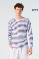 Herren T-Shirt langarm gestreift SOLS | Marine Men