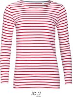 Damen T-Shirt langarm gestreift SOLS | Marine Women