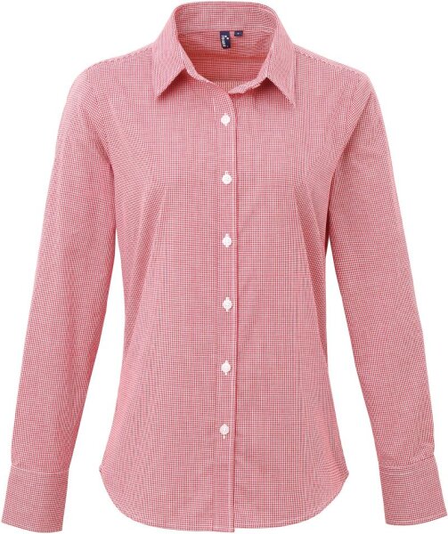 Popeline Bluse Karo langarm Premier | PR 320