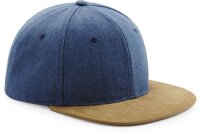 6 Panel Kappe "Suede Peak Snapback" Beechfield...