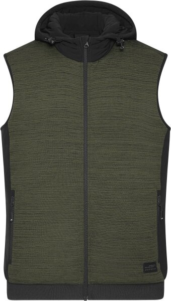 olive melange/black