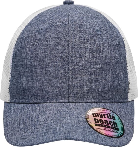 navy melange/white