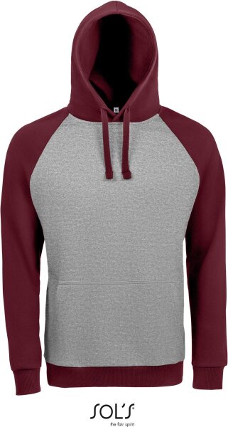 grey melange/burgundy