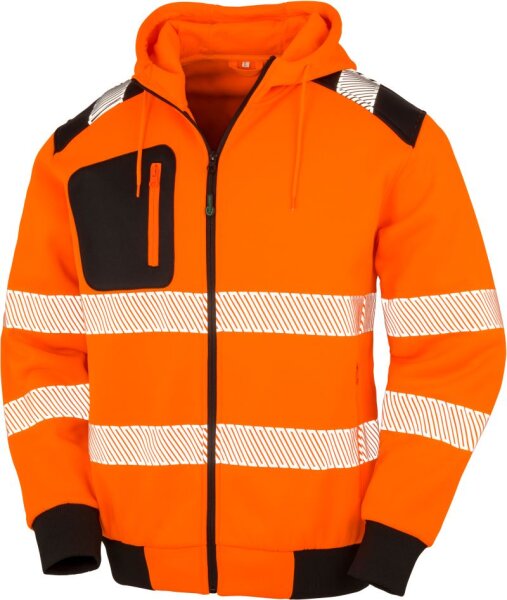 fluorescent orange/black