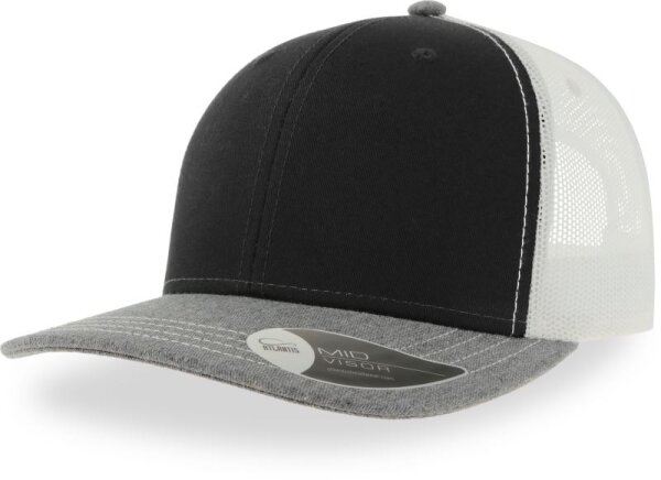 black/grey melange/white