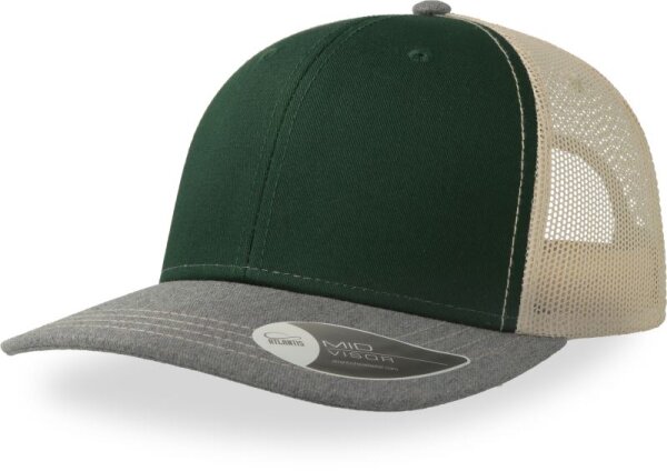 bottle green/grey/beige