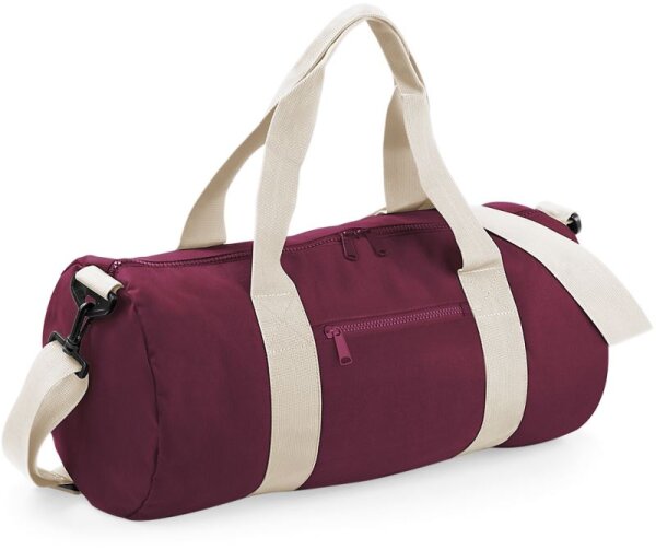 burgundy/off white