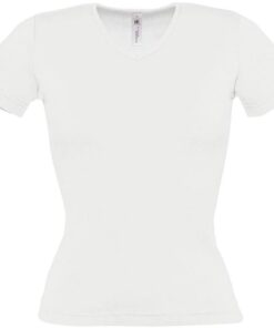 Damen Ripp V-Ausschnitt T-Shirt B&C | Watch /women