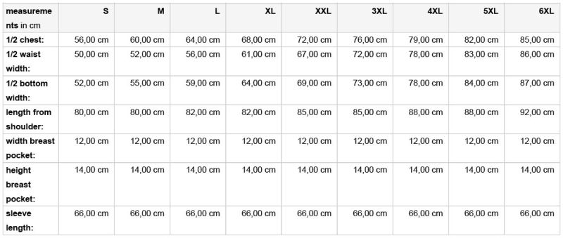 Popeline Business Hemd langarm Daiber | JN 642 Grössentabelle Popeline Business Hemd langarm Daiber | JN 642 Grössentabelle