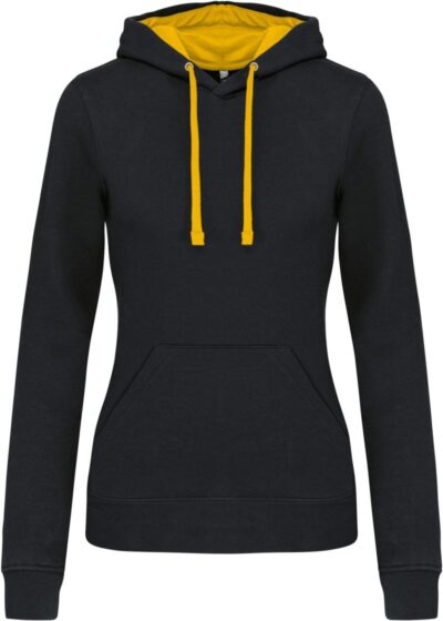 Damen Kontrast Kapuzen Sweater Kariban | K 465 Damen Kontrast Kapuzen Sweater Kariban | K 465