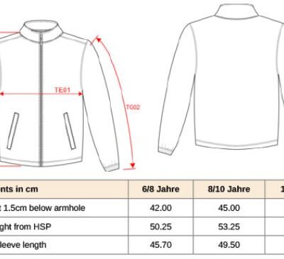 Kinder Microfleece Jacke Kariban | K 920 Grössentabelle Kinder Microfleece Jacke Kariban | K 920 Grössentabelle