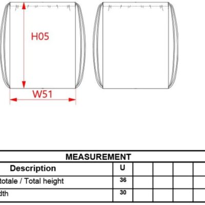 Bio Turnbeutel Kimood | KI 0147 Grössentabelle