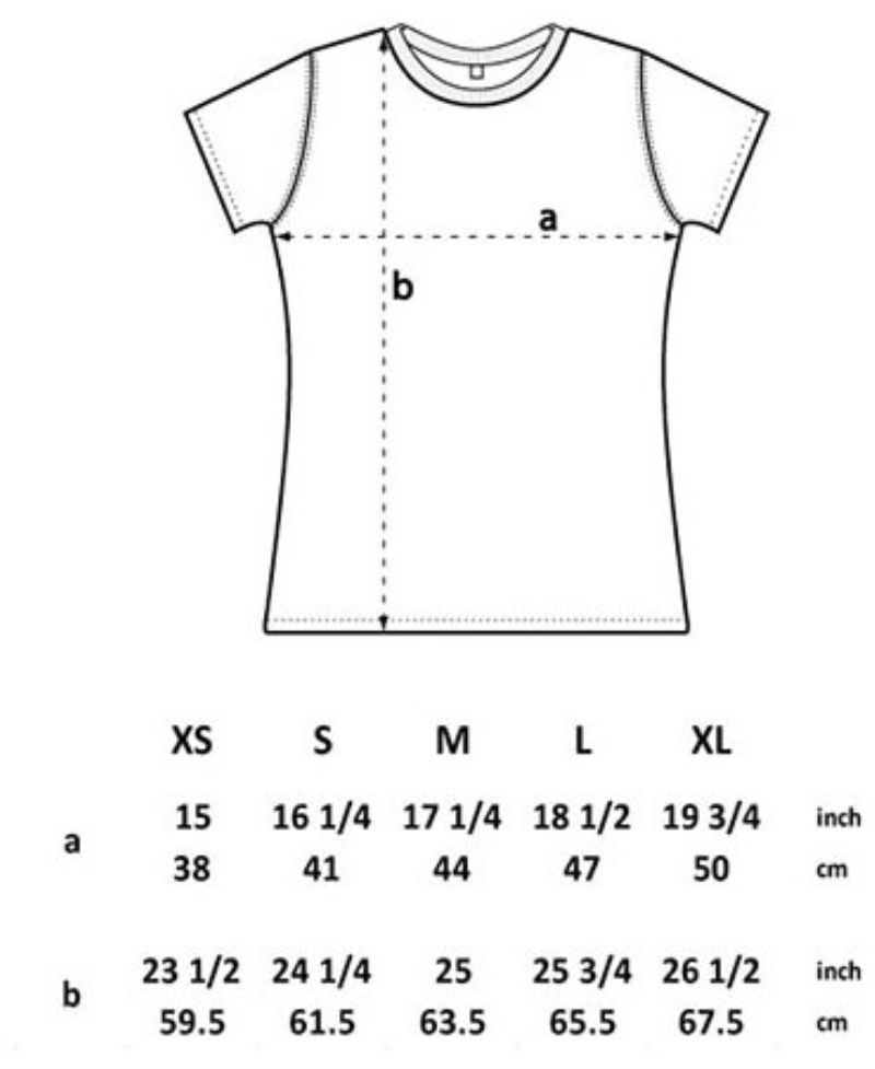 Tailliertes Damen Jersey T-Shirt Continental | N12 Grössentabelle