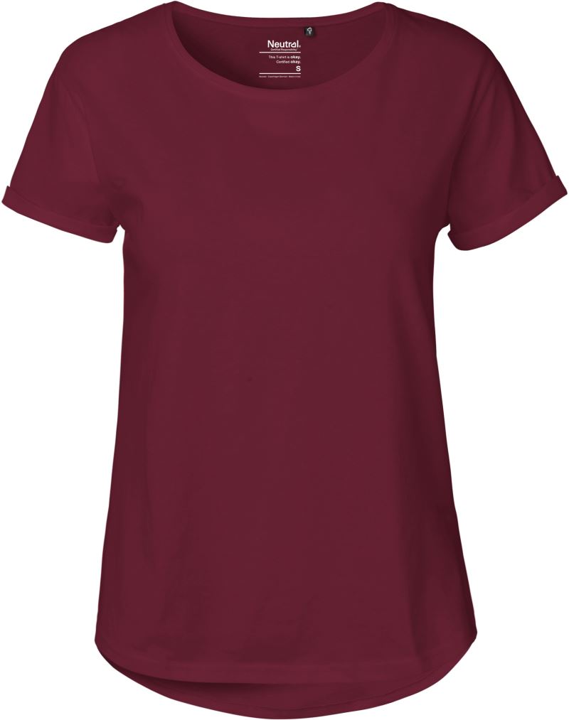 Damen Bio T-Shirt mit Umschlag Neutral | O 80012