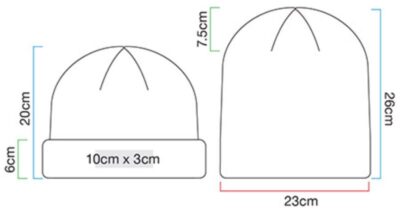 Bio Strickmütze mit Waffelstrick Beechfield | B 52N Grössentabelle