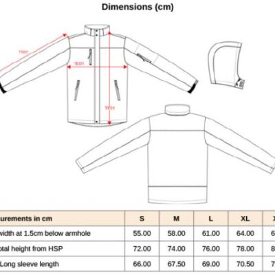 Herren 3-Lagen Kapuzen Softshell Parka Kariban | K 650 Grössentabelle Herren 3-Lagen Kapuzen Softshell Parka Kariban | K 650 Grössentabelle