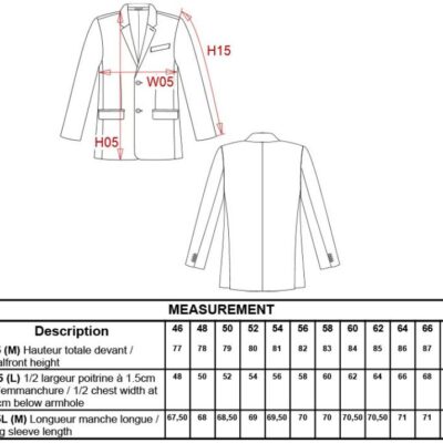 Herren Blazer Kariban | K 6132 Grössentabelle Herren Blazer Kariban | K 6132 Grössentabelle