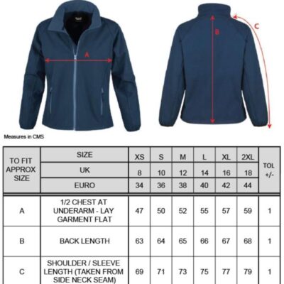 Damen 2-Lagen Softshell Jacke "Printable" Result Recycled | R 231F Grössentabelle Damen 2-Lagen Softshell Jacke "Printable" Result Recycled | R 231F Grössentabelle