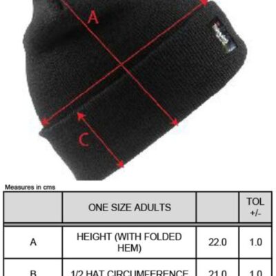 Strickmütze mit Thinsulate™ Futter Result Winter Essentials | RC 033X Grössentabelle Strickmütze mit Thinsulate™ Futter Result Winter Essentials | RC 033X Grössentabelle