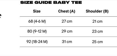 Baby T-Shirt True Blanks | Baby Tee Grössentabelle Baby T-Shirt True Blanks | Baby Tee Grössentabelle
