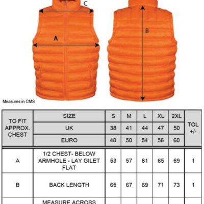 Gefütterter Herren Bodywarmer "Ice Bird" Result Urban | R 193M Grössentabelle Gefütterter Herren Bodywarmer "Ice Bird" Result Urban | R 193M Grössentabelle