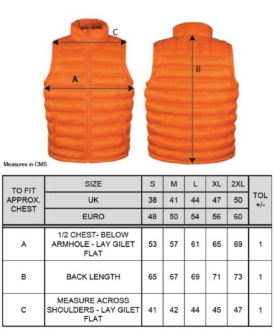 Gefütterter Herren Bodywarmer "Ice Bird" Result Urban | R 193M Grössentabelle Gefütterter Herren Bodywarmer "Ice Bird" Result Urban | R 193M Grössentabelle