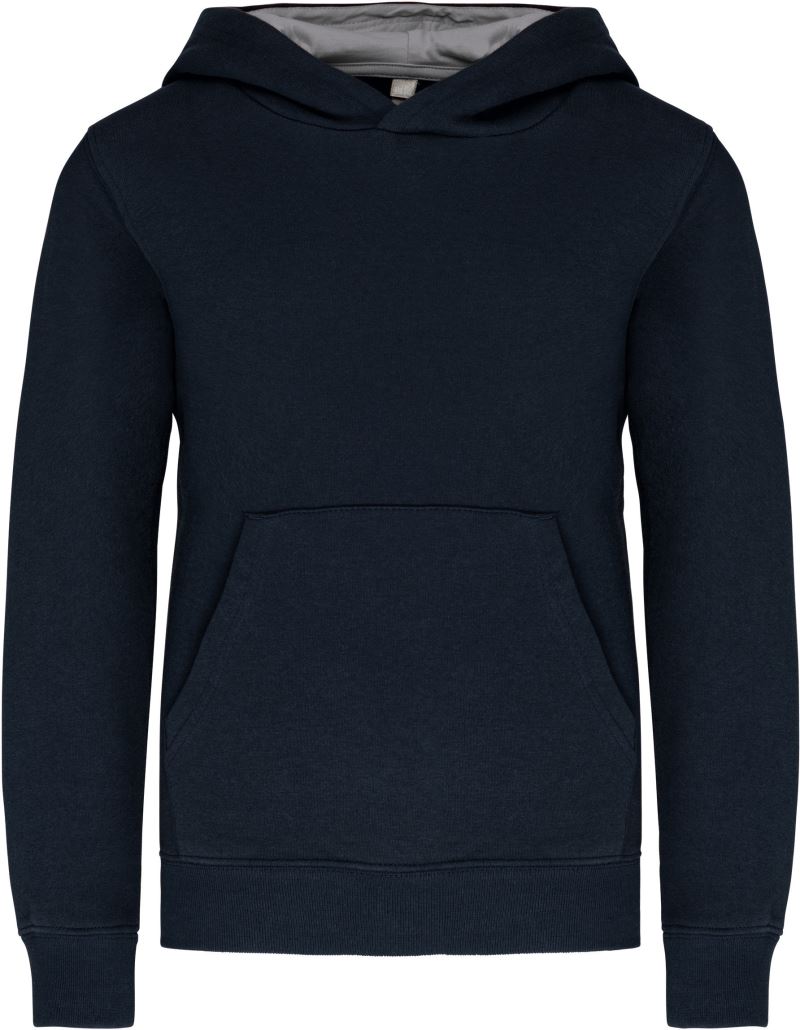 Kinder Kontrast Kapuzen Sweater Kariban | K 453