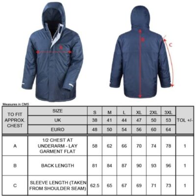 Winter Parka Result Core | R 207X Grössentabelle Winter Parka Result Core | R 207X Grössentabelle