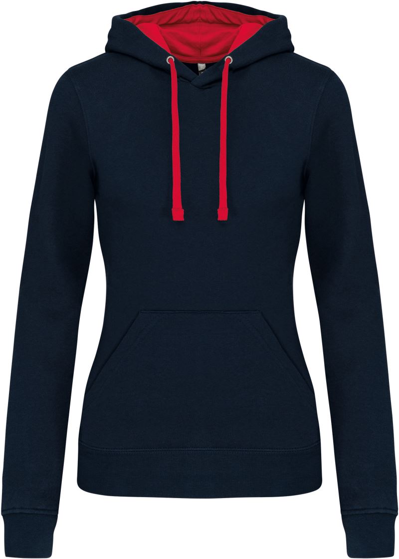 Damen Kontrast Kapuzen Sweater Kariban | K 465