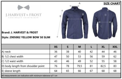 Twill Hemd langarm J. Harvest & Frost | YB 50 Slim Men Grössentabelle Twill Hemd langarm J. Harvest & Frost | YB 50 Slim Men Grössentabelle