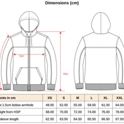 Workwear Kapuzen Sweatjacke Kariban WK | WK 410 Grössentabelle Workwear Kapuzen Sweatjacke Kariban WK | WK 410 Grössentabelle