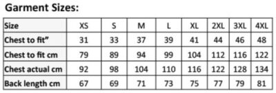 T-Shirt langarm "Coolchecker®" Premier | PR 647 Grössentabelle T-Shirt langarm "Coolchecker®" Premier | PR 647 Grössentabelle