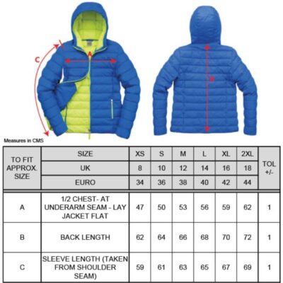 Damen Steppjacke "Snow Bird" Result Urban | R 194F Grössentabelle Damen Steppjacke "Snow Bird" Result Urban | R 194F Grössentabelle