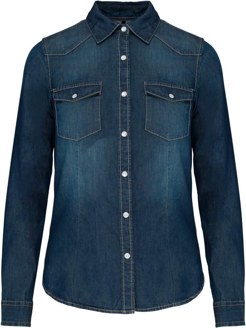 Denim Bluse langarm Kariban | K 518