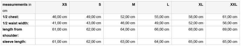 Damen Kapuzenjacke Daiber | JN 1143 Grössentabelle Damen Kapuzenjacke Daiber | JN 1143 Grössentabelle