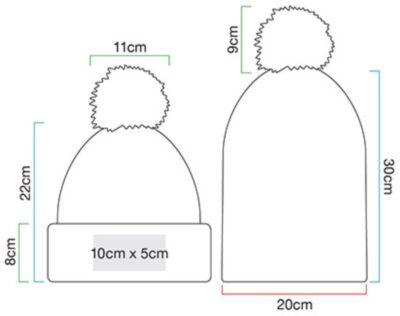 Strickmütze mit Pompon Beechfield | B 413 Grössentabelle Strickmütze mit Pompon Beechfield | B 413 Grössentabelle