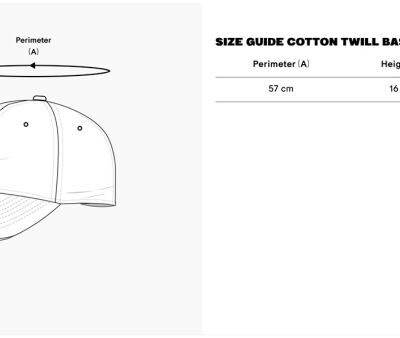 6 Panel Cotton Twill Baseball Kappe True Blanks | Cotton Twill Baseball Cap Grössentabelle