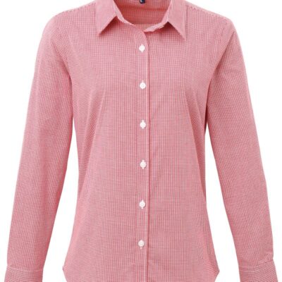 Popeline Bluse Karo langarm Premier | PR 320