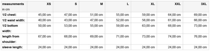 Popeline Bluse kurzarm Daiber | JN 679 Grössentabelle