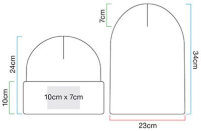 Lange Strickmütze mit Umschlag Beechfield | B 384R Grössentabelle