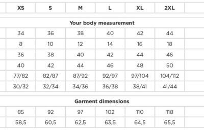 Stretch Bluse 3/4 Arm Russell | 946F Grössentabelle