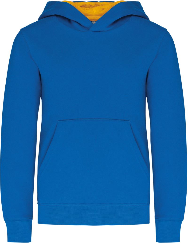 Kinder Kontrast Kapuzen Sweater Kariban | K 453