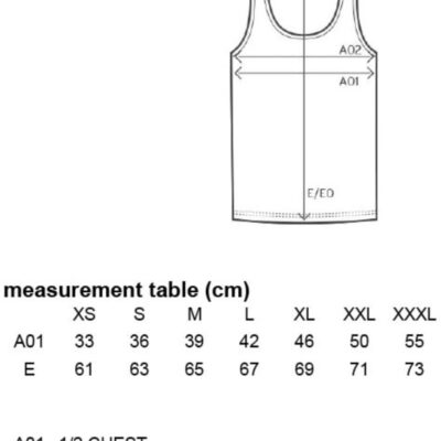 Damen Tanktop Promodoro | 1051 Grössentabelle