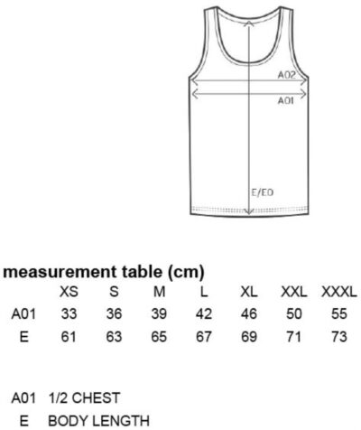 Damen Tanktop Promodoro | 1051 Grössentabelle