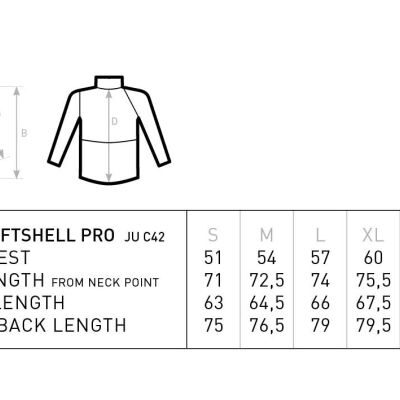 Workwear Softshell Jacke B&C | Shield Softshell Pro Grössentabelle