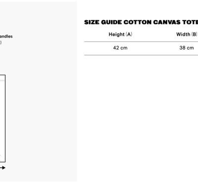 Bio Baumwolltasche True Blanks | Cotton Canvas Tote Grössentabelle Bio Baumwolltasche True Blanks | Cotton Canvas Tote Grössentabelle