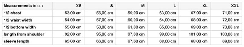 Damen Winter Mantel Daiber | JN 1367 Grössentabelle Damen Winter Mantel Daiber | JN 1367 Grössentabelle